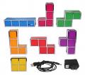 TACTBIT Rechargeable Tetris Retro Game Style Stackable Multi-color LED Lamp
